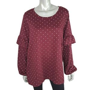 Old Navy Red Polka Dot Sweater Plus Size XXL